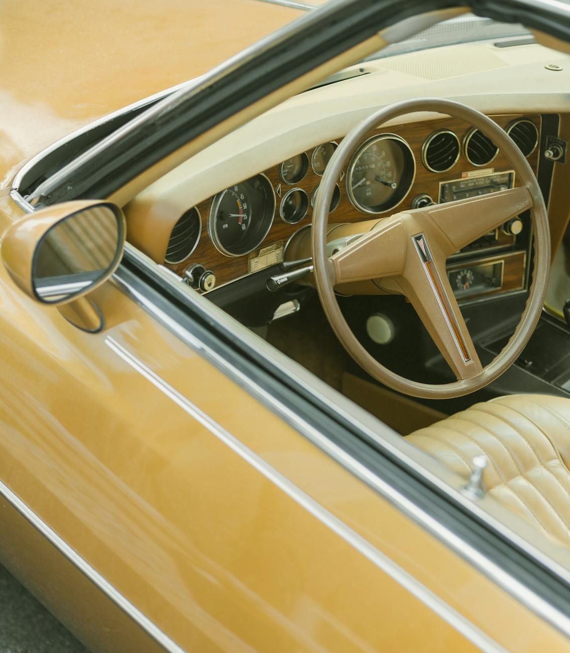 view of interior of vintage car